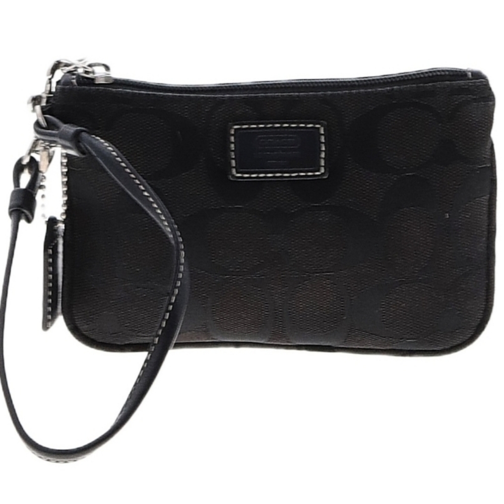 Coach Factory Black Wristlet - 7" L x 4.25" H x 1.25" D
